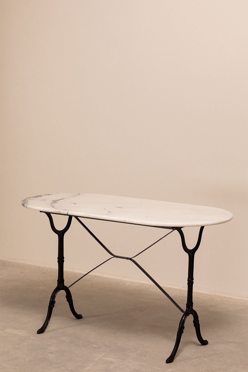 Tavolo Ovale in Metallo e Marmo (120,5x60 cm) Shantal, immagine della galleria 1