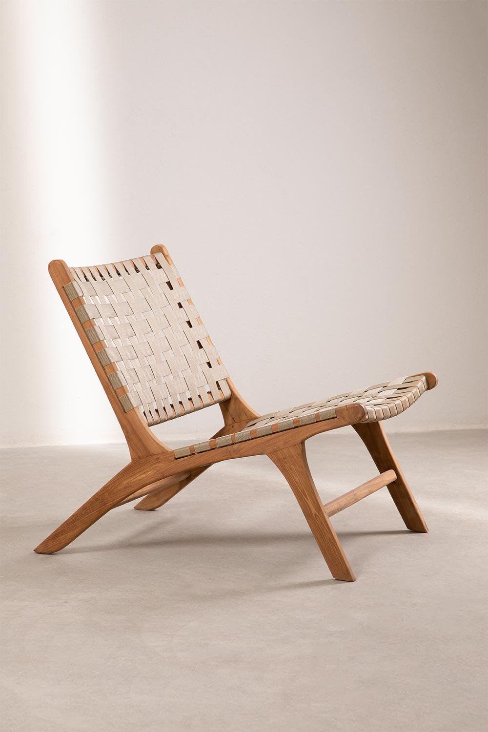 Poltrona da giardino in legno di teak stile Diama, immagine della galleria 3