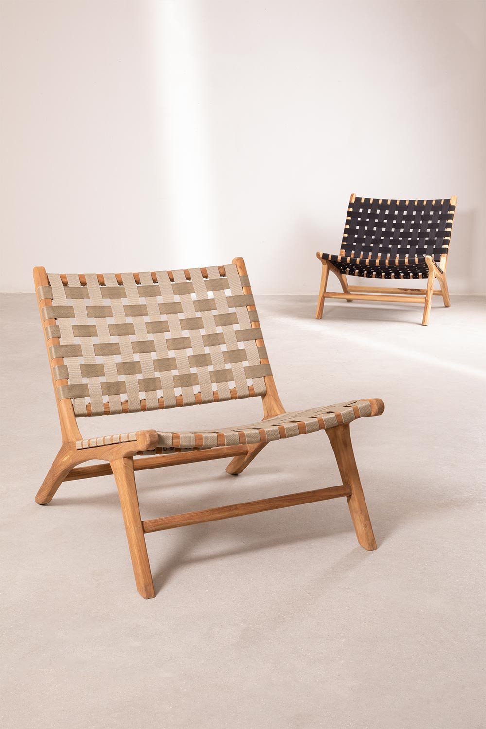 Poltrona da giardino in legno di teak stile Diama, immagine della galleria 7