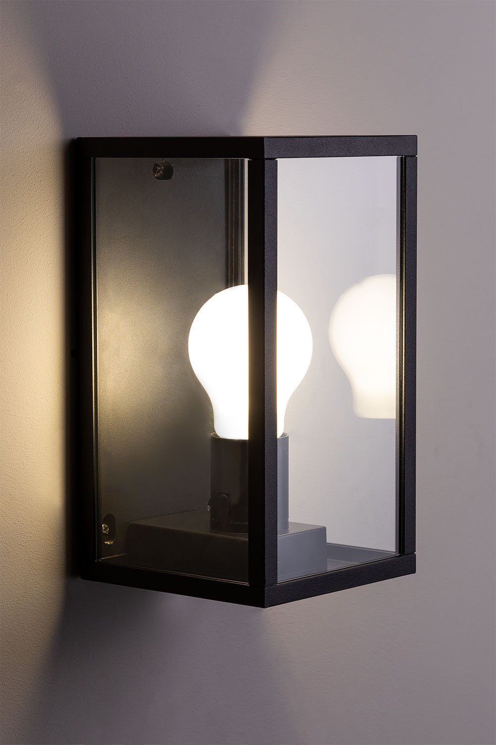 Lampada da parete per esterno in alluminio e vetro Delha, immagine della galleria 3