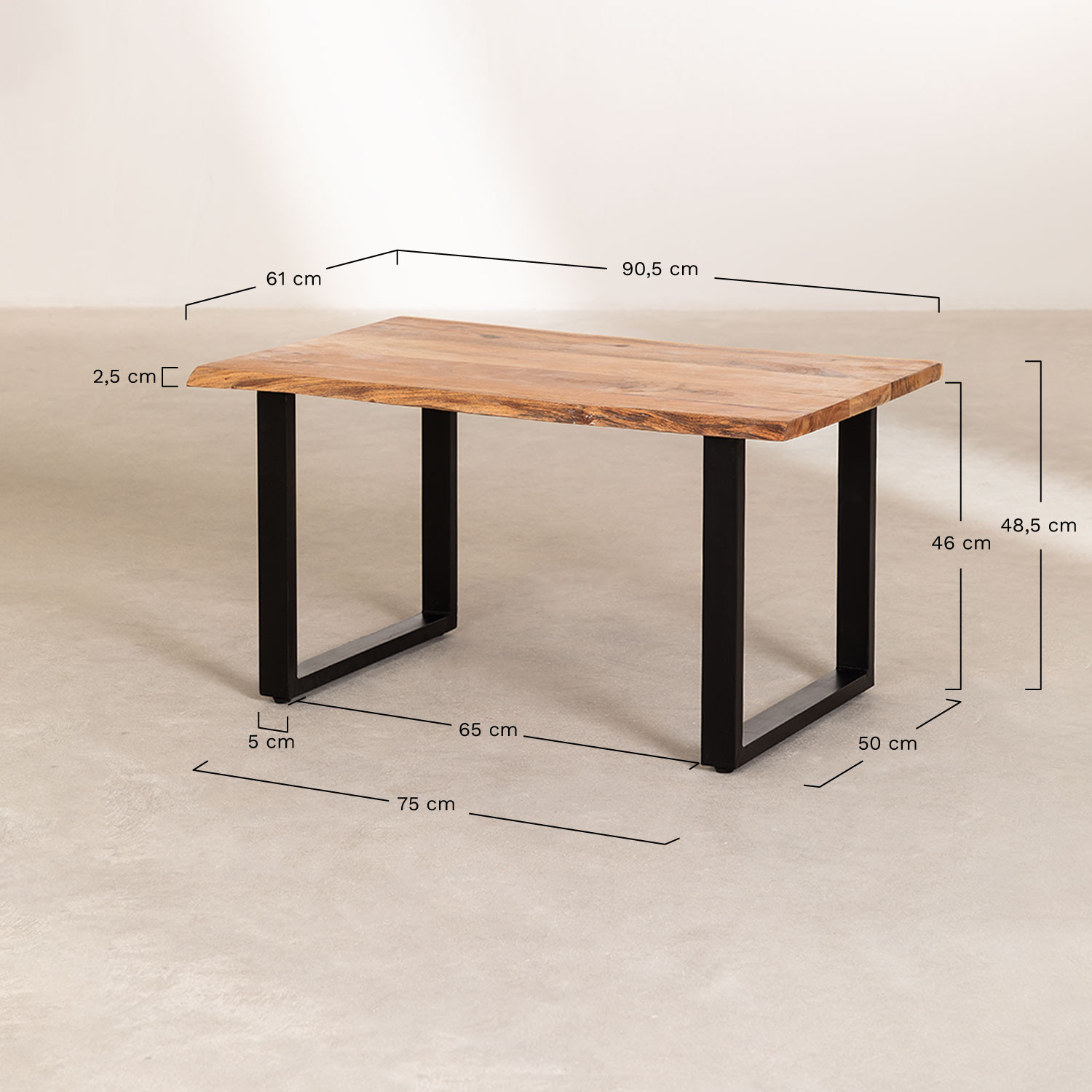 Sami Style houten salontafel, AFMETINGEN