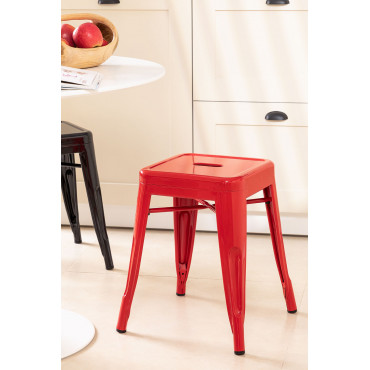 Lage Stalen Kruk Lix Rood - Sklum