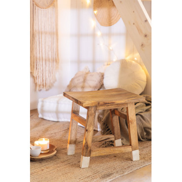 Lage Houten Kruk Pid Wit - Sklum