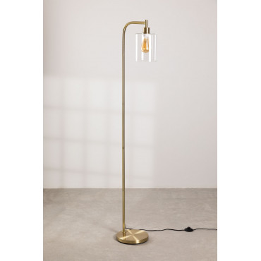 Ambe Vloerlamp Van Metaal En Glas Goud - Sklum