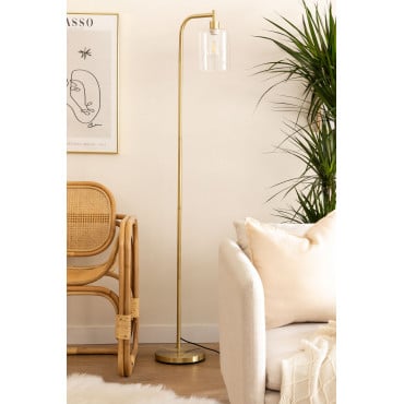 Ambe Vloerlamp Van Metaal En Glas Goud - Sklum