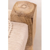 Lage kruk in Macramé en hout Kiron , miniatuur afbeelding 5
