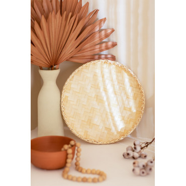 Decoratief Bamboe Dienblad (ø30 Cm) Raimis Natuurlijk - Sklum