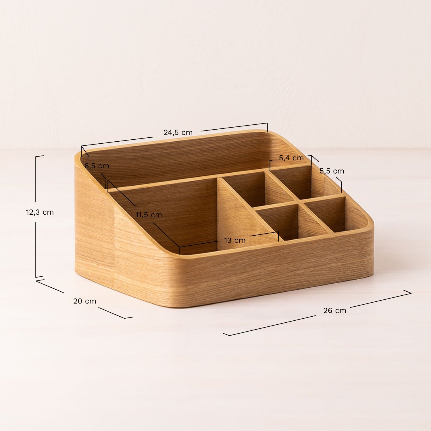 Trisk Pine Wood Organizer, AFMETINGEN