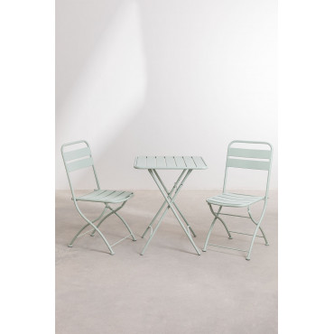 Tuinset Met Een Inklapbare Tafel (60x60 Cm) & 2 Klapstoelen Janti Ijsberg - Sklum