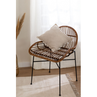 Rotan Eetkamerstoel Nesse Bruin – Donker Hout - Sklum