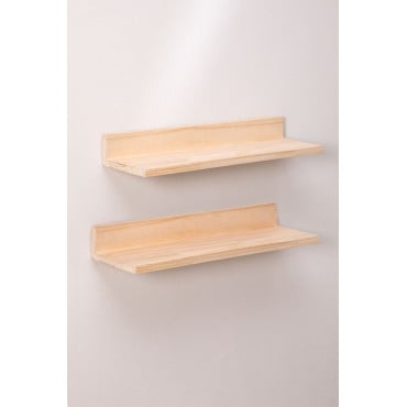 Set Van 2 Grenen Houten Wandplanken Tydor ~60 Cm - Sklum