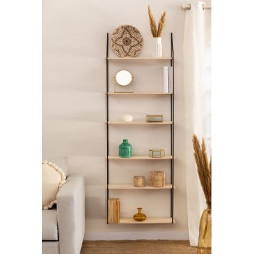 Wandrek ↔︎ 65 Cm Van Hout En Staal Arison 6 Planken Plank - Sklum