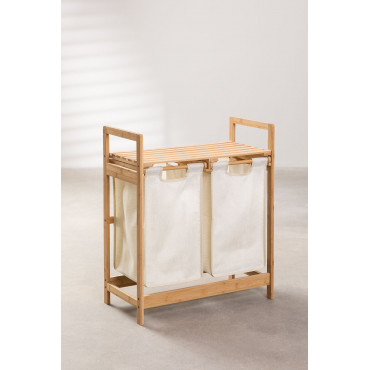 Bamboe Wasmand Joesh Wit & ↑74 Cm - Sklum