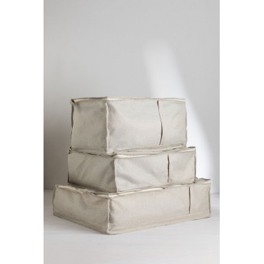 Set Van 3 Jamil-organiseerdozen Beige - Sklum