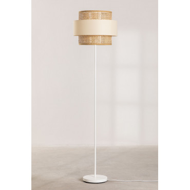 Vloerlamp In Rotan Satu Beige – Linnen - Sklum