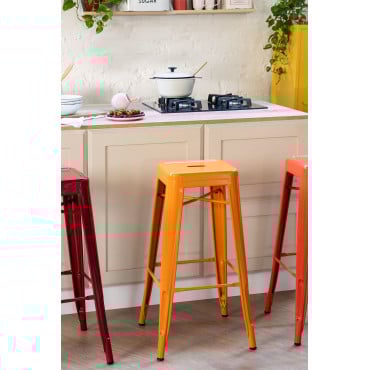 Pak 4 Hoge Krukken (76 Cm) Lix Orangje – Saffraan - Sklum