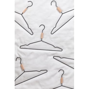Set Van 6 Kledinghanger Säly Zwart - Sklum