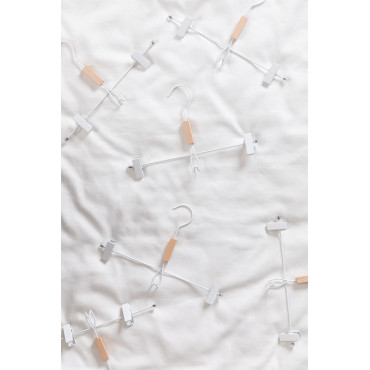 Set Van 6 Hangers Met Clip Säly Wit - Sklum