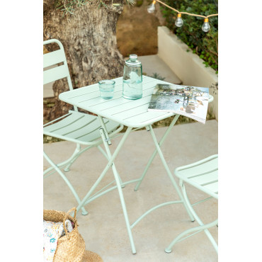 Tuin Tafel Vierkant 60x60 Cm Opvouwbaar In Staal Janti Ijsberg - Sklum