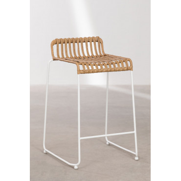 Hoge Tuinkruk Van Synthetisch Rotan (77,5 Cm) Aroa ↑65 Cm & Wit - Sklum