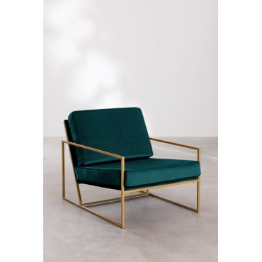 Fauteuil In Nilo-fluweel Jungle Groen - Sklum