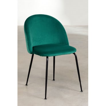 Set Van 2 Fluwelen Eetkamerstoelen Kana Design Jungle Groen & Zwart - Sklum