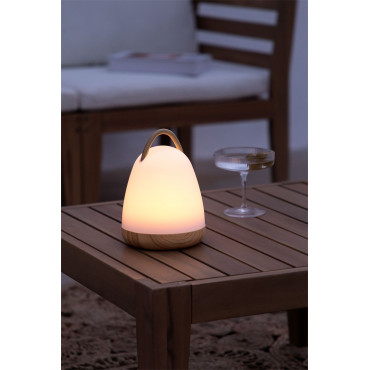 Draadloze Led Tafellamp Voor Buiten Andrew Wit – Natuurlijk Hout - Sklum