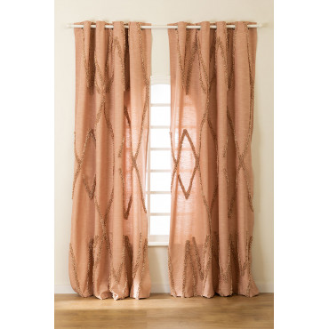 Katoenen Gordijn Jasper Terracotta Mousse & 140 X 260 Cm - Sklum
