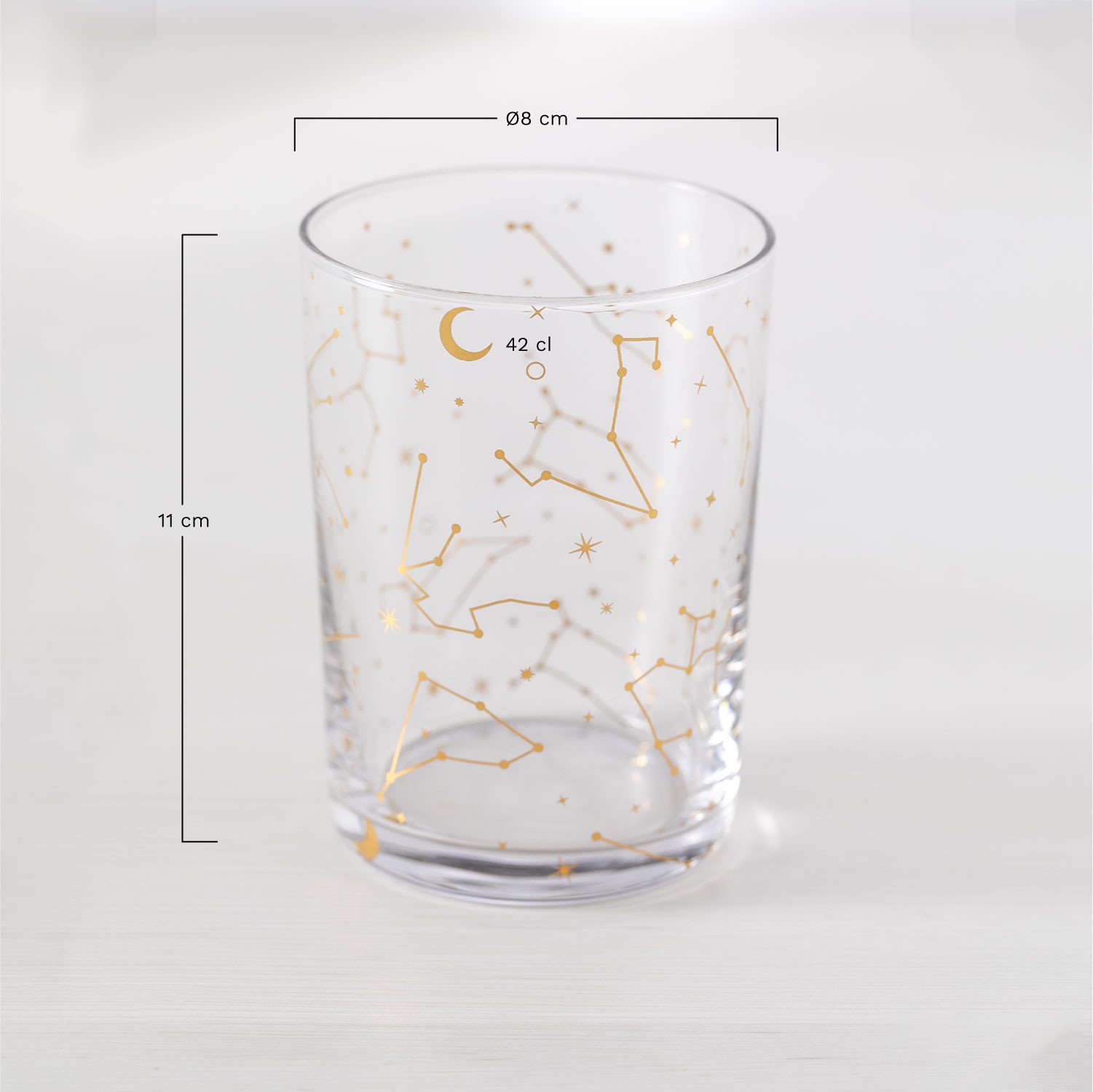 Set van 4 drinkglazen 42 cl Lyra, AFMETINGEN