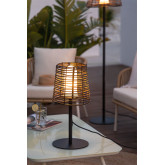 Buitentafellamp met houteffect Bissel, miniatuur afbeelding 1