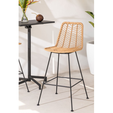 Hoge Tuinkruk Van Synthetisch Riet Natuurlijk Gouda Natuurlijk & ↑75 Cm & Zwart - Sklum