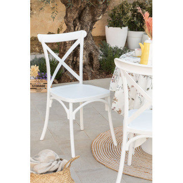 Set Van 2 Stapelbare Tuinstoelen Otax Wit - Sklum