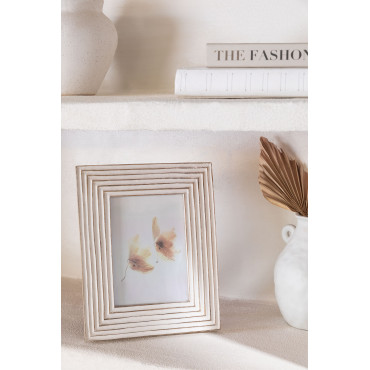 Kliet Mangohouten Fotolijst Vintage Wit Hout - Sklum