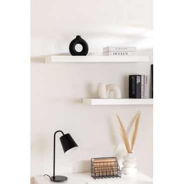 Wandplank In Mdf Jario Wit Hout & ↔︎ 90 Cm - Sklum