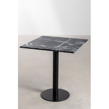 Vierkante Bartafel In Marmer Rocher Zwart Marmer & 70 Cm - Sklum