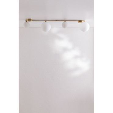 Ijzeren Plafondlamp Met 4 Uvol Glazen Bollen Goud - Sklum