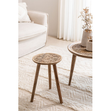 Ronde Bijzettafel In Mangohout (ø30 Cm) Nanup Mangohout - Sklum