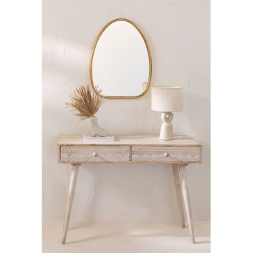 Ukurla Mangohouten Console Vintage Wit Hout - Sklum