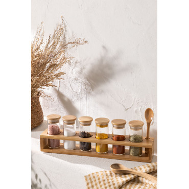 Set Van 6 Kruidenpotjes Met Lepel (ø4,8 Cm) Seyne Transparant - Sklum