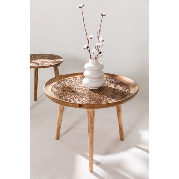 Ronde Bijzettafel In Mangohout (ø60 Cm) Nanup Mangohout - Sklum