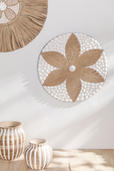 Ronde wanddecoratie Ø40 cm van Yaktuc touw