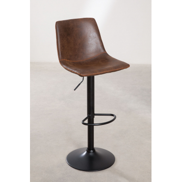 Ody Style Hoge Verstelbare Kruk Van Kunstleer Bruin – Chocolade - Sklum