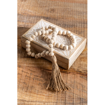 Decoratief Accessoire Met Kralen Aksel Natuurlijk - Sklum