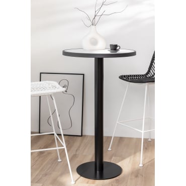 Ronde Hoge Bartafel In Steengoed (ø60 Cm) Caramel Wit - Sklum