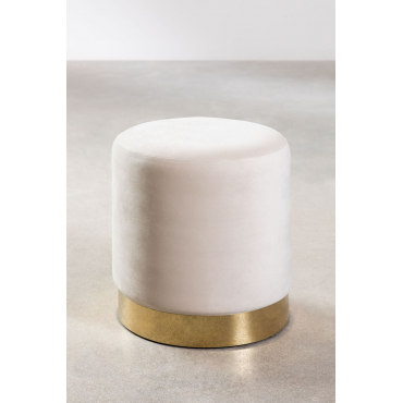 Poef Round In Velvet Flikez Bruin - Tarwe - Sklum
