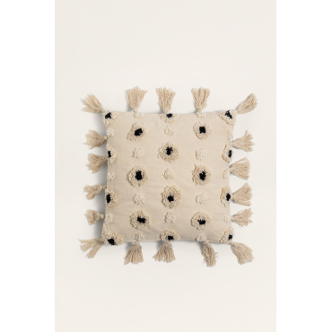 Vierkant Katoenen Kussen (44x44 Cm) Unto Beige – Crème - Sklum