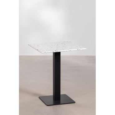 Vierkante Bartafel In Terrazzo (60x60 Cm) Praliné Wit - Sklum