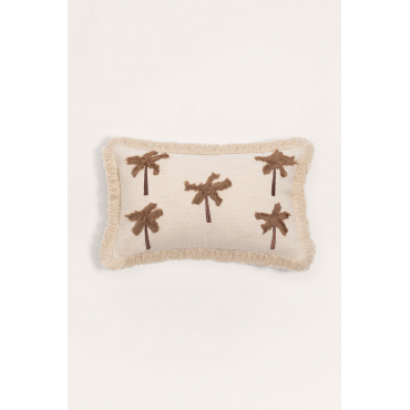 Rechthoekig Katoenen Kussen (30x50 Cm) Korumba Beige – Linnen - Sklum