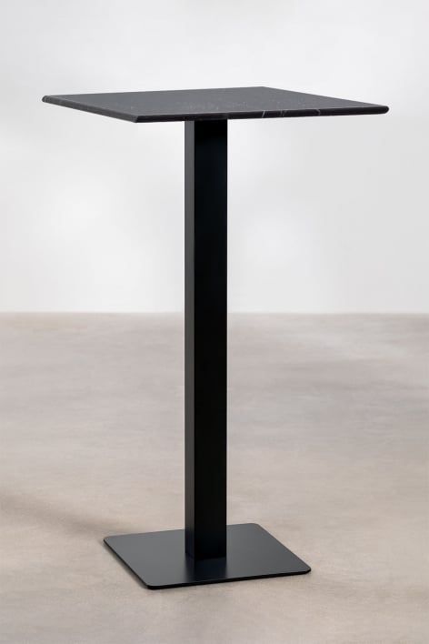 Vierkante hoge barkruktafel 60x60 cm in Livanto marmer - Zwart Marquina-marmer