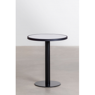 Ronde Bartafel In Steengoed (ø60 Cm) Caramel Wit - Sklum